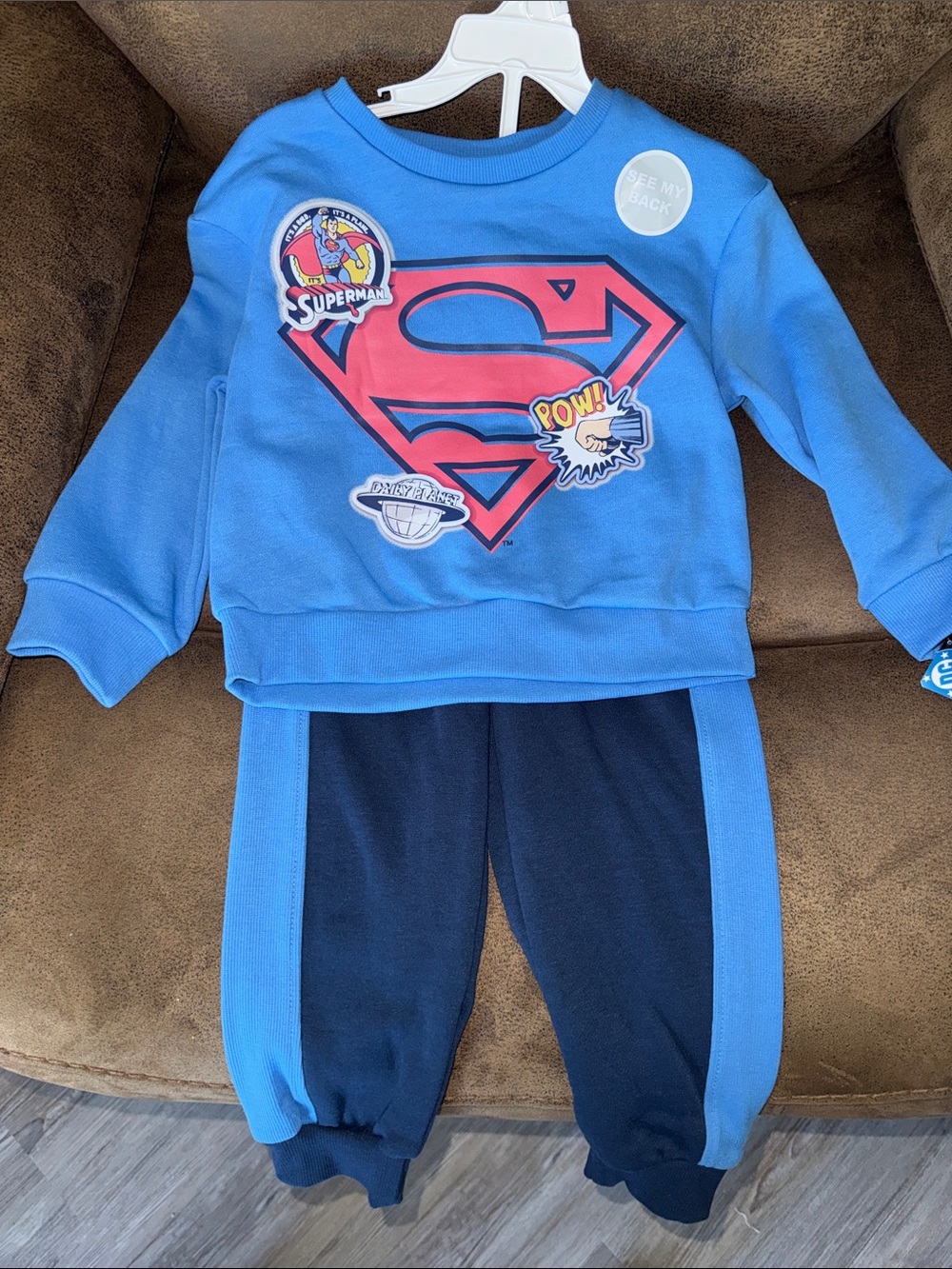 DC Comics Blue Superman Sweatshirt and Navy Joggers Set